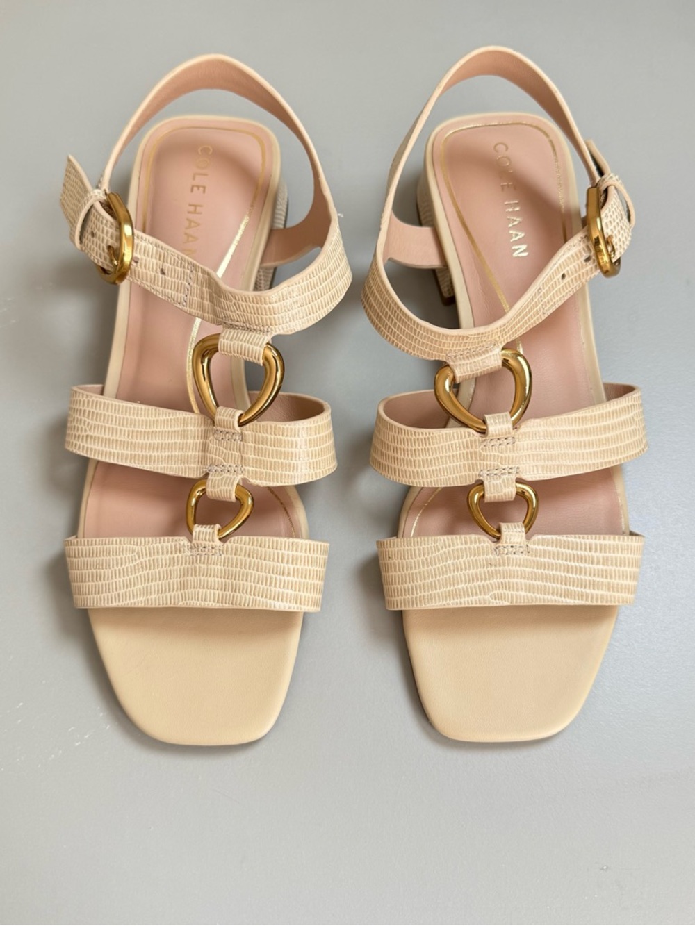 Cole Haan Lyanna Link Women’s Beige Dress Sandal, Size 7B